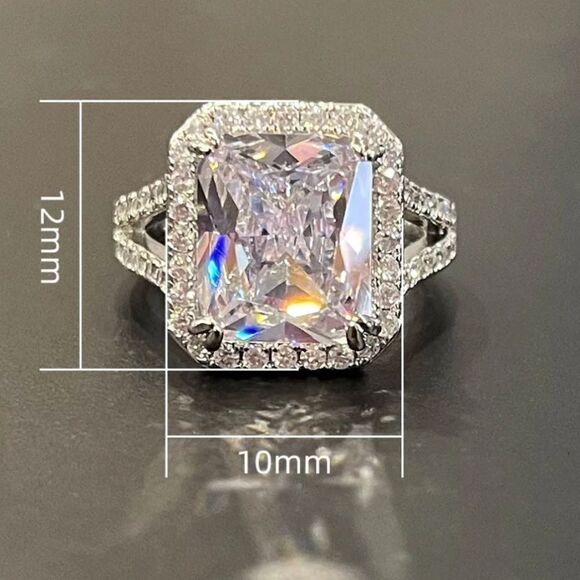 The Upgrade Ring 6 Carat statement engagement cocktail ring in 925 silver sz 7 - Picture 5 of 15